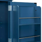 Blue/White 2-Door Freestanding Pantry Cabinet with Drawers & Adjustable Shelves, 1-Person Assembly