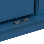 Blue/White 2-Door Freestanding Pantry Cabinet with Drawers & Adjustable Shelves, 1-Person Assembly
