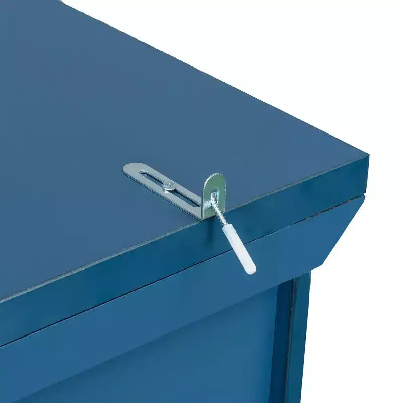 Blue/White 2-Door Freestanding Pantry Cabinet with Drawers & Adjustable Shelves, 1-Person Assembly