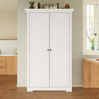 Blue/White 2-Door Freestanding Pantry Cabinet with Drawers & Adjustable Shelves, 1-Person Assembly
