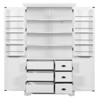 Blue/White 2-Door Freestanding Pantry Cabinet with Drawers & Adjustable Shelves, 1-Person Assembly