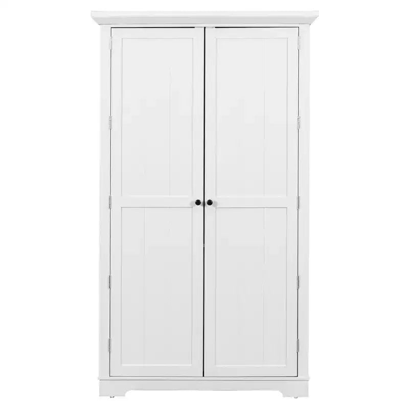 Blue/White 2-Door Freestanding Pantry Cabinet with Drawers & Adjustable Shelves, 1-Person Assembly