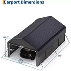 Gray Steel Carport with Roll-Up Doors, 12x19 ft, 4-Person Assembly