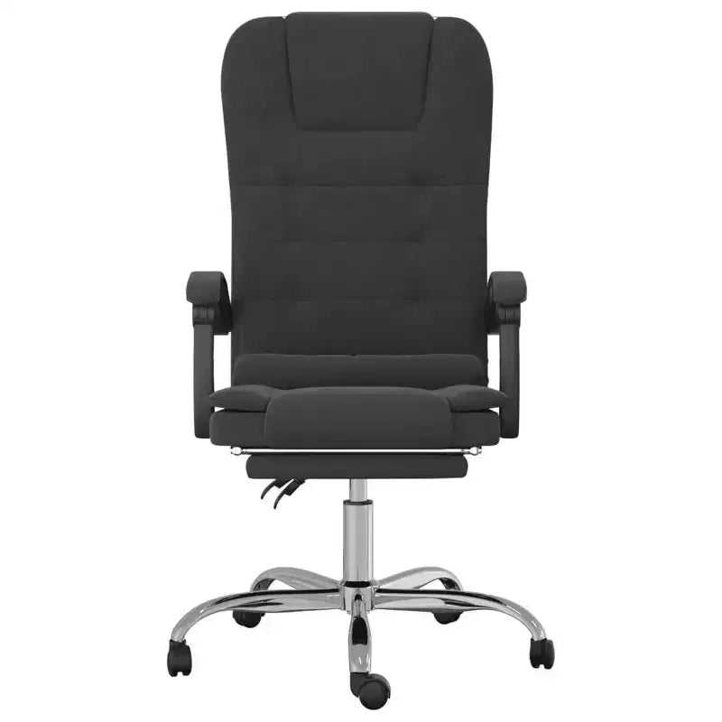 Black Velvet Massage Office Chair, Steel Frame, 1-Person