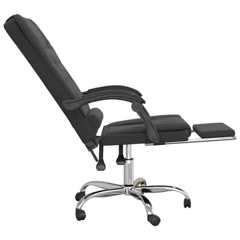 Black Velvet Massage Office Chair, Steel Frame, 1-Person