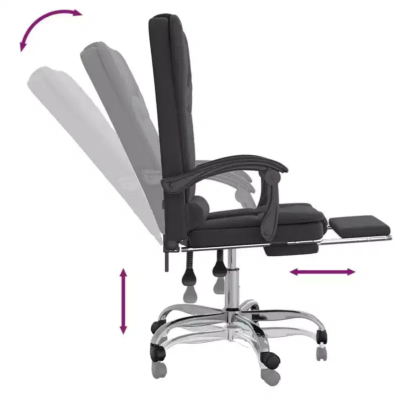 Black Velvet Massage Office Chair, Steel Frame, 1-Person