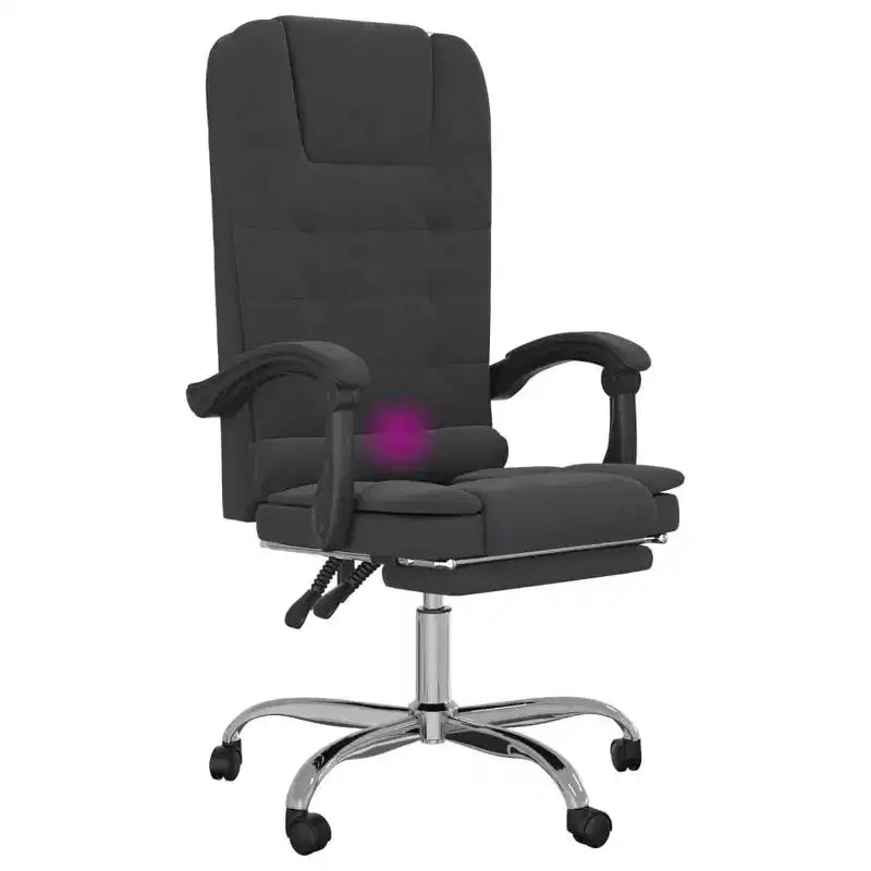 Black Velvet Massage Office Chair, Steel Frame, 1-Person