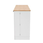 Black/White Sideboard Buffet Cabinet with Pull-Out Rack, Drawer & Adjustable Shelves