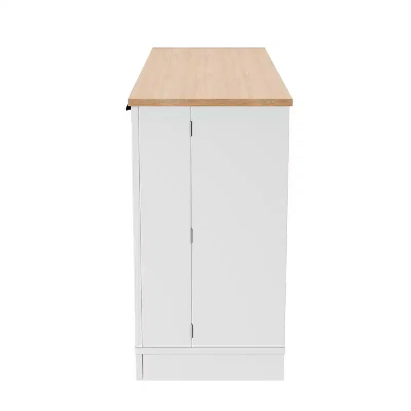 Black/White Sideboard Buffet Cabinet with Pull-Out Rack, Drawer & Adjustable Shelves