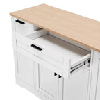 Black/White Sideboard Buffet Cabinet with Pull-Out Rack, Drawer & Adjustable Shelves