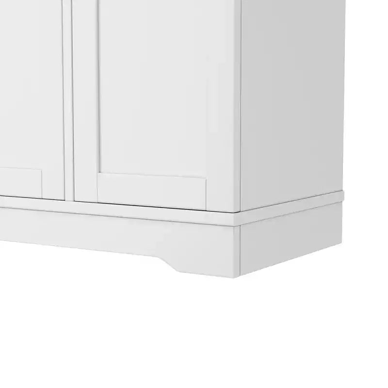 Black/White Sideboard Buffet Cabinet with Pull-Out Rack, Drawer & Adjustable Shelves
