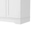 Black/White Sideboard Buffet Cabinet with Pull-Out Rack, Drawer & Adjustable Shelves