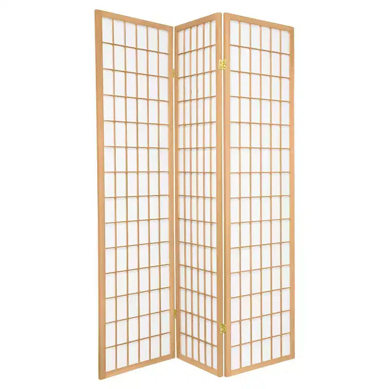 White/Natural/Walnut/Black 3-Panel Shoji Screen Room Divider, 6 ft