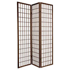 White/Natural/Walnut/Black 3-Panel Shoji Screen Room Divider, 6 ft