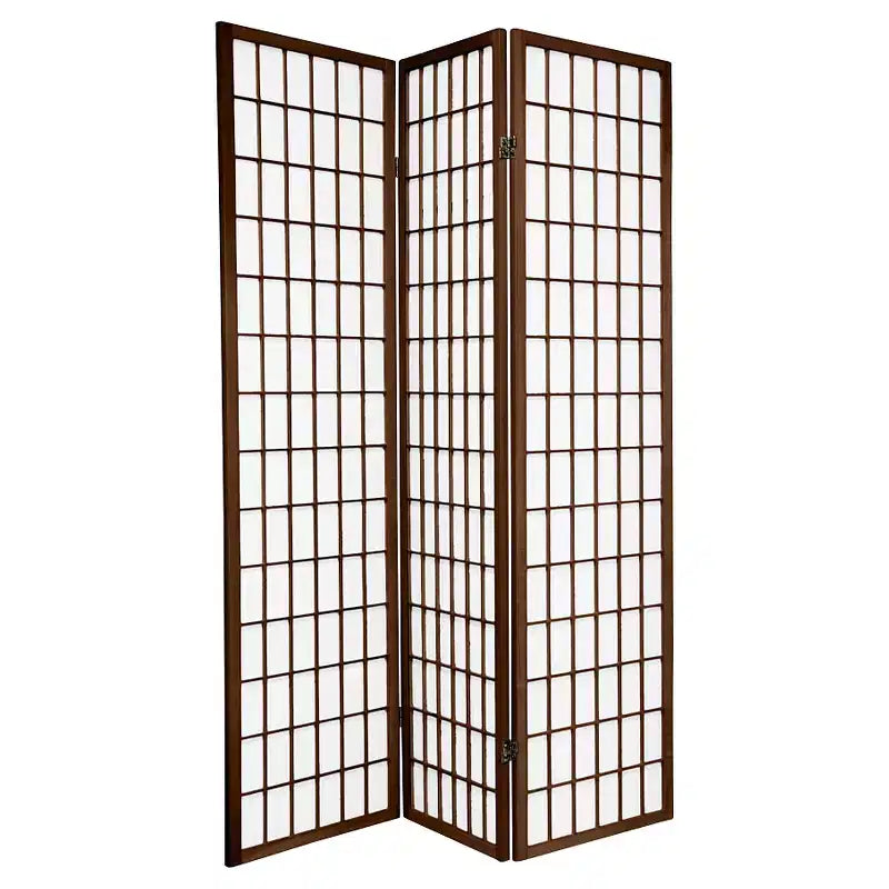 White/Natural/Walnut/Black 3-Panel Shoji Screen Room Divider, 6 ft