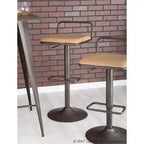 Antique/Camel Adjustable Bar Stool, Set of 2
