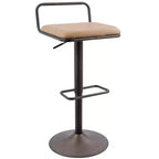 Antique/Camel Adjustable Bar Stool, Set of 2