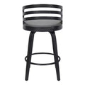 26" Jayden Swivel Counter Height Barstool Black/Gray - Armen Living