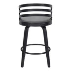26" Jayden Swivel Counter Height Barstool Black/Gray - Armen Living