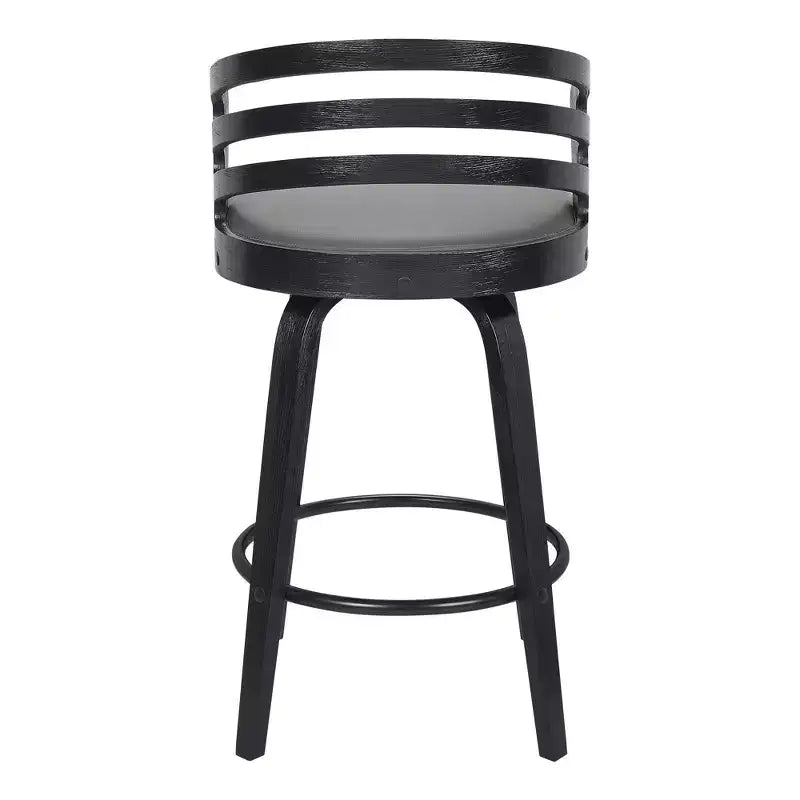 26" Jayden Swivel Counter Height Barstool Black/Gray - Armen Living