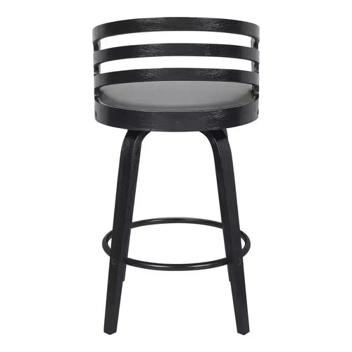 26" Jayden Swivel Counter Height Barstool Black/Gray - Armen Living