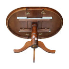 Brown Round Extendable Dining Table, Pedestal Style, Seats 4