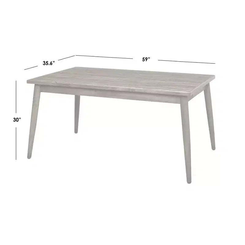 Brown Mid-Century Modern Rectangular Dining Table, Seats 6