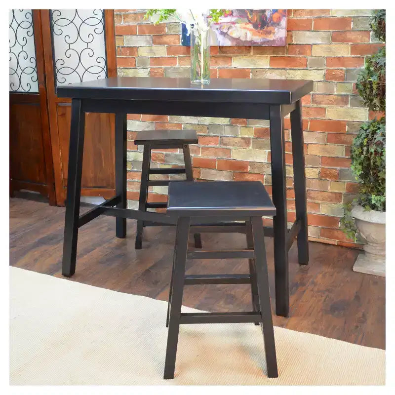 Black Trestle Bar Table, Seats 4