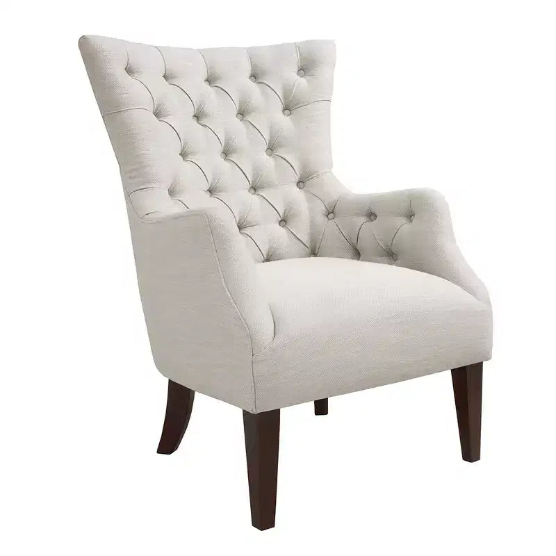 Natural Tufted Wing Chair, Armless, Seats 1