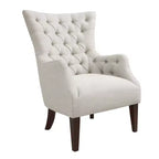 Natural Tufted Wing Chair, Armless, Seats 1