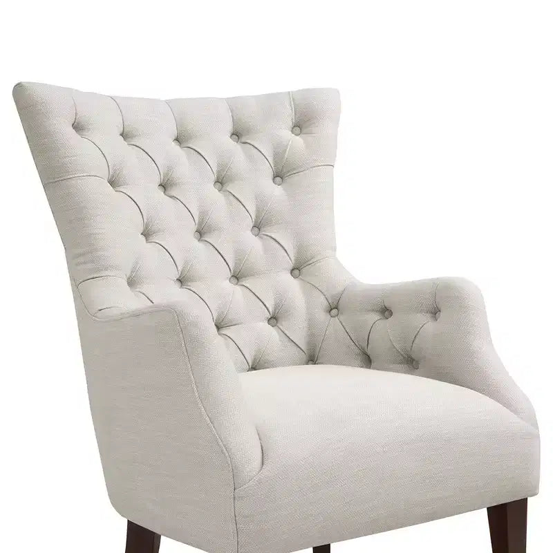 Natural Tufted Wing Chair, Armless, Seats 1