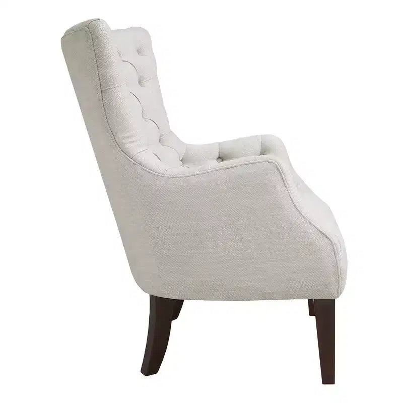 Natural Tufted Wing Chair, Armless, Seats 1