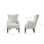 Natural Tufted Wing Chair, Armless, Seats 1
