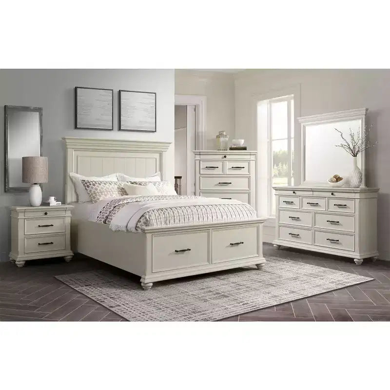 Brooks 9 Drawer Dresser with Mirror Beige - Picket House Furnishings: Transitional Style, Bun Feet, Felt-Lined