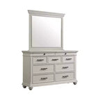 Off-White 9-Drawer Dresser with Mirror – Transitional Style, Single