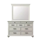 Off-White 9-Drawer Dresser with Mirror – Transitional Style, Single