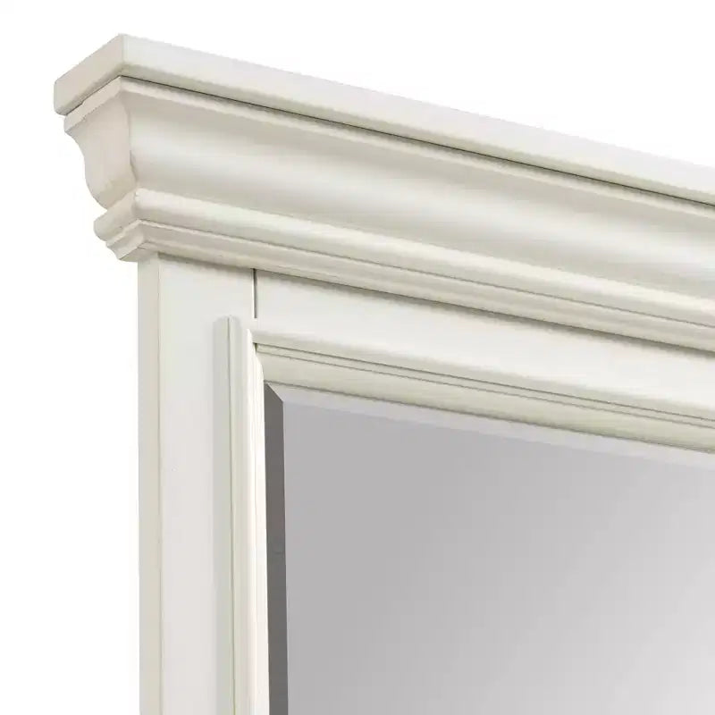 Off-White 9-Drawer Dresser with Mirror – Transitional Style, Single