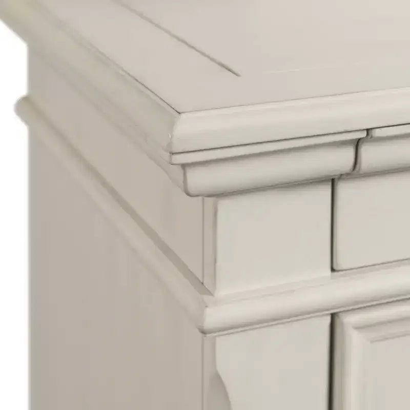Off-White 9-Drawer Dresser with Mirror – Transitional Style, Single