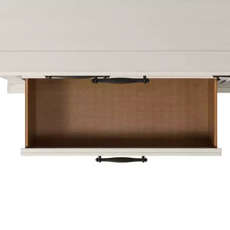 Off-White 9-Drawer Dresser with Mirror – Transitional Style, Single
