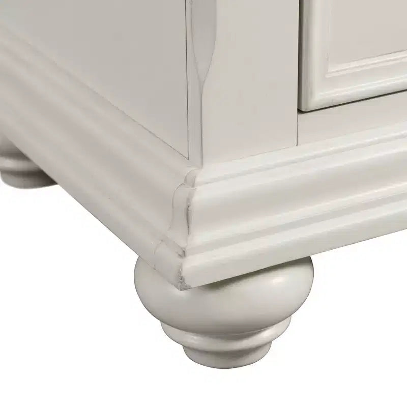 Off-White 9-Drawer Dresser with Mirror – Transitional Style, Single