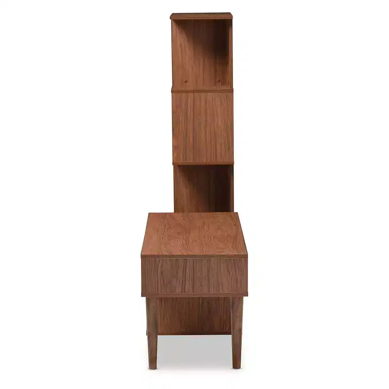Walnut Brown Mid-Century TV Stand for TVs up to 60", 1-Person Assembly