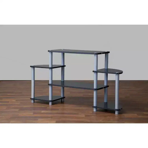 Black & Silver 3-Tier TV Stand for TVs up to 40"