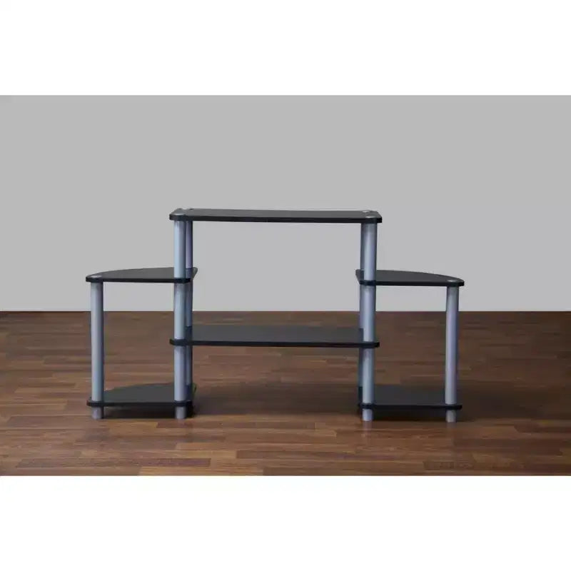 Black & Silver 3-Tier TV Stand for TVs up to 40"