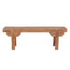 Brown Rectangle Wood Bench, Seats 2