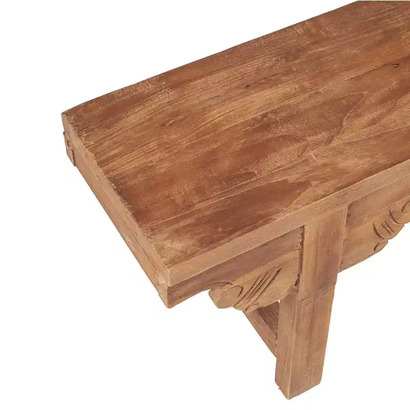 Brown Rectangle Wood Bench, Seats 2