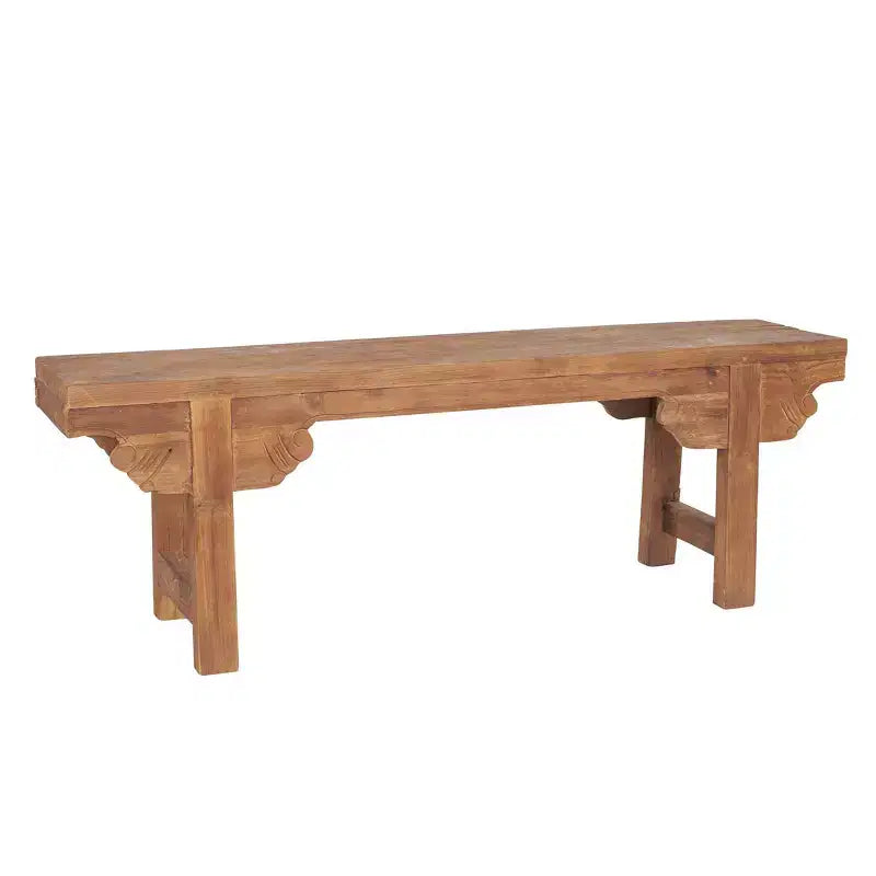 Brown Rectangle Wood Bench, Seats 2