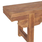 Brown Rectangle Wood Bench, Seats 2