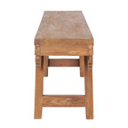 Brown Rectangle Wood Bench, Seats 2