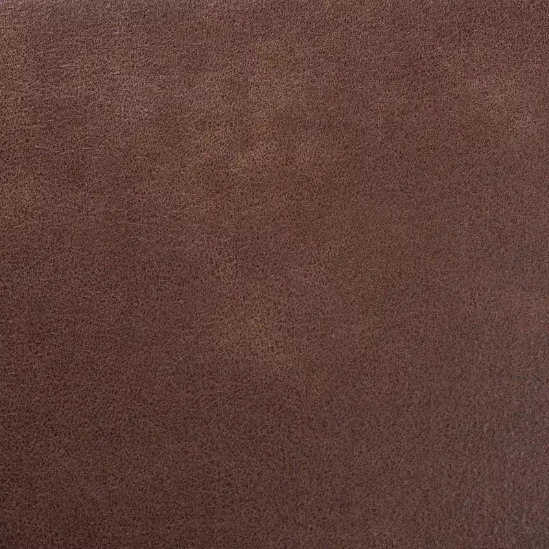 Dark Brown Faux Leather Ottoman, Mid-Century Rectangle, 1-Seat