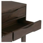 40" Walnut Brown Mid-Century Console Table with 4 Drawers